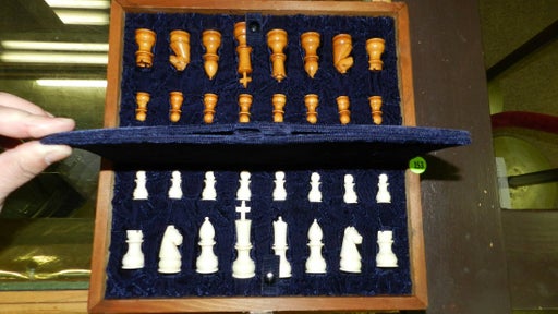 Antique Pre-ban Hand Carved Ivory Chess Set